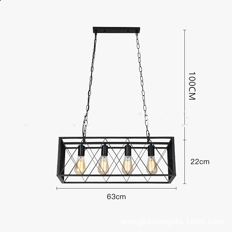 lampada da bar personalità creativa in stile industriale industriale 4. 6 lampada a sospensione in ferro rettangolare in ferro del 2025 a $349.99 –P10