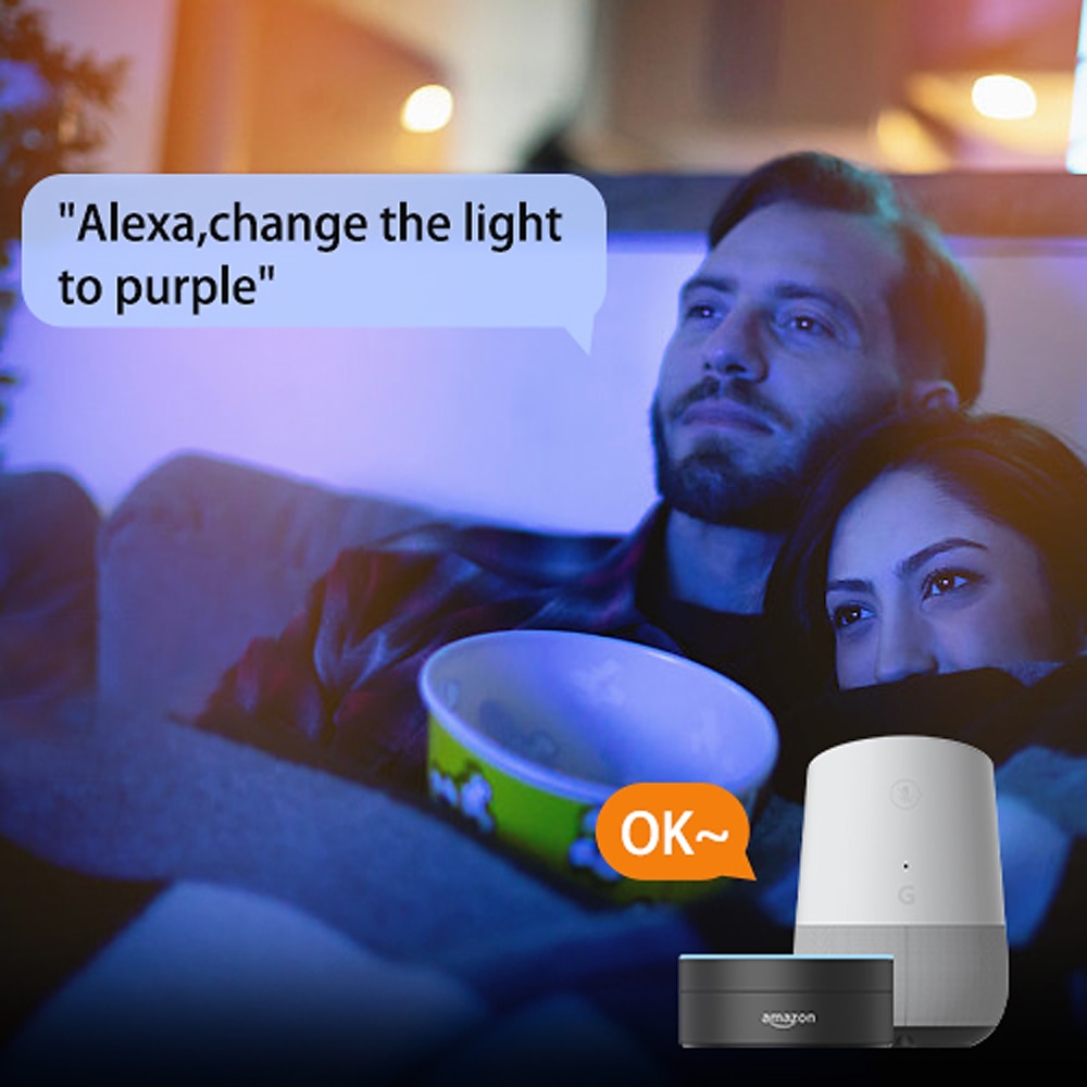 умный потолочный светильник 12 дюймов 30 Вт rgb изменение цвета bluetooth wifi управление приложением 2700k-6500k диммируемая синхронизация с музыкой совместима с alexa google home 2025 - $98.99 –P3