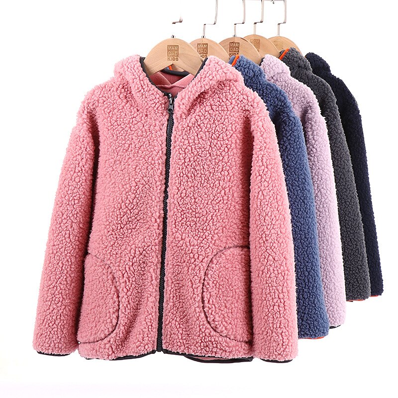 Kids Boys Fleece Jacket Long Sleeve Gray Pink Navy Blue Plain Fall Winter Fleece Full-Zip Jacket 2025 - $26.99 –P6