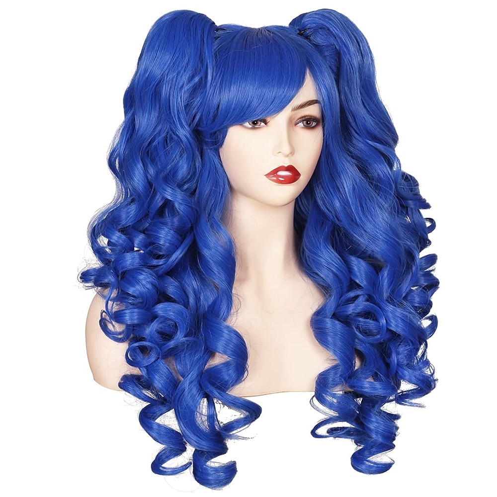 Peruca Longa Cacheada de Cosplay com 2 Rabos de Cavalo Perucas de Halloween de 2025 por $49.99 –P16