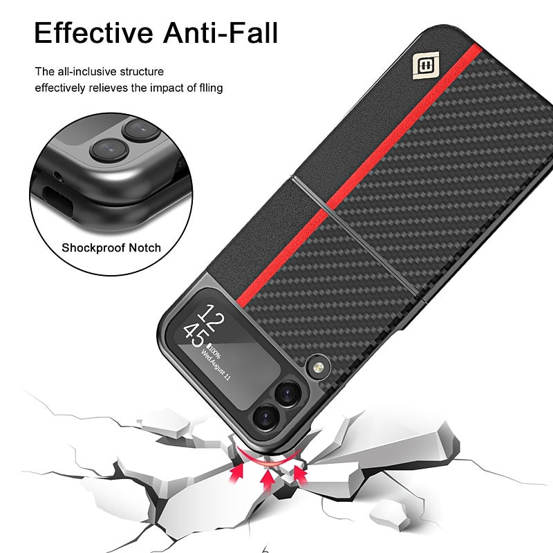 Phone Case For Samsung Galaxy Z Flip 6 Z Flip 4 Z Flip 3 Flip Flip Solid Colored PC PU Leather 2025 - $13.99 –P6