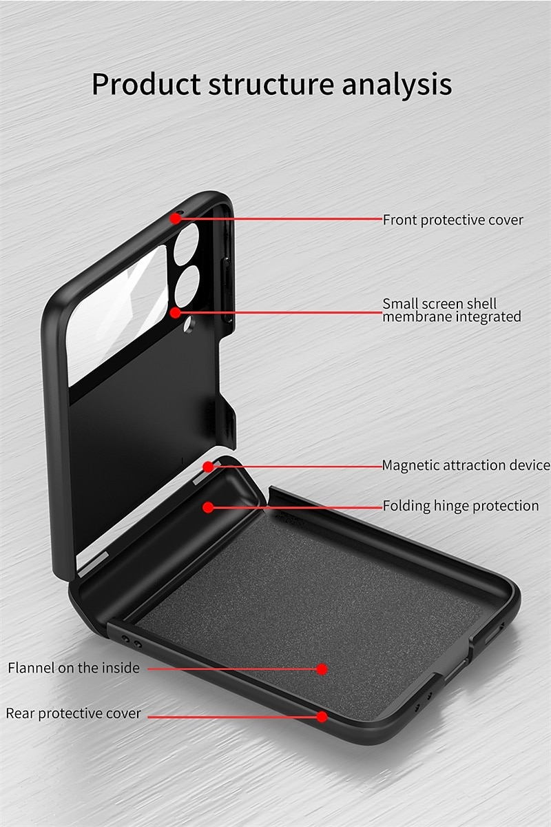 Phone Case For Samsung Galaxy Z Flip 5 Z Flip 4 3 2 Back Cover Portable Magnetic Full Body Protective Solid Colored TPU 2025 - $28.99 –P5