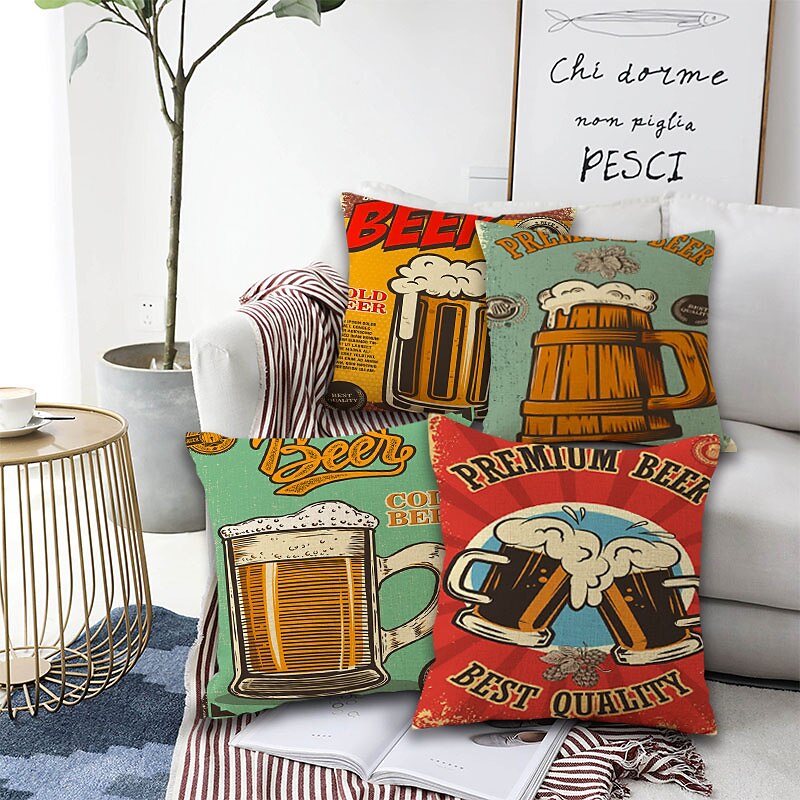 oktoberfest beer double side cushion cover 4pc soft الزخرفية مربع رمي غطاء وسادة غطاء وسادة كيس وسادة لأريكة غرفة نوم جودة عالية آلة قابل للغسل 2025 - $13.99 –P1