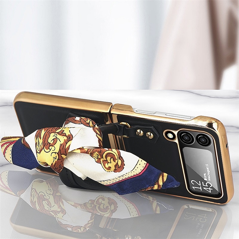 telefono Custodia Per Samsung Galaxy Z Flip 5 Z Flip 4 Z Flip 3 Copertura Posteriore Portatile Moda Protezione Completa Tinta unita PC Pelle PU del 2025 a $35.99 –P2