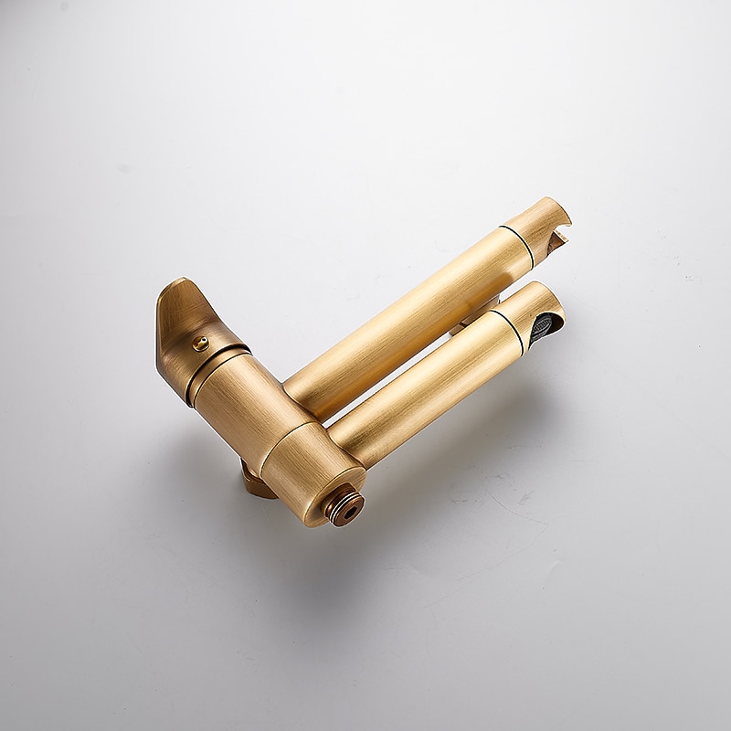 vintage kylpyammehana kaksoisputki seinään kiinnitettävä kultainen, kylpyammeen täyttöhana messinkihana, jossa käsisuihku, keraaminen venttiili yhden kahvan ohjaus 2026 - $203.99 –P2