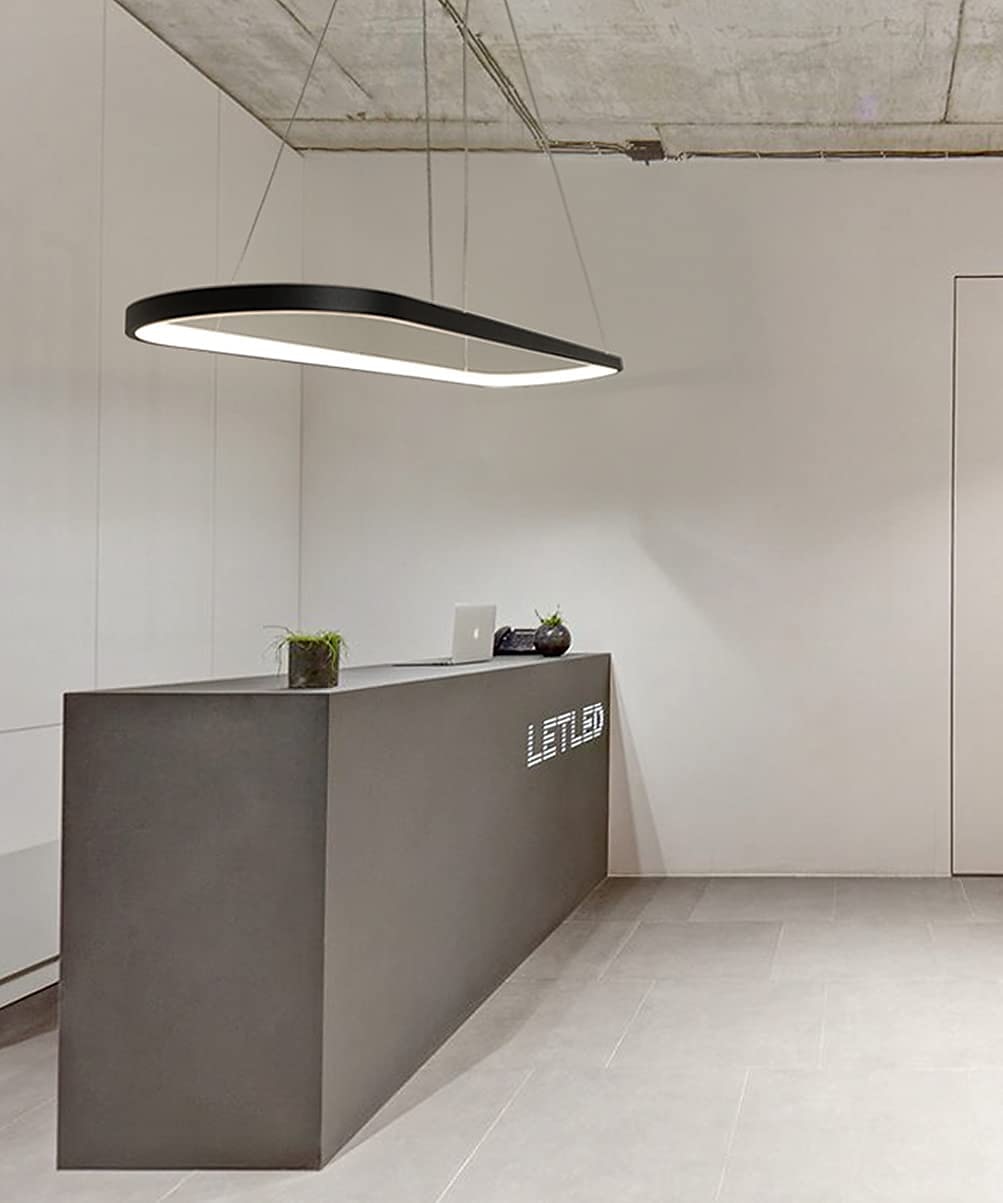 Lampada a sospensione a led 1 luce 70c/90m 40w design ovale rettangolo alluminio finiture verniciate nere lampada moderna per sala da pranzo ristorante bar 110-240v solo dimmerabile con telecomando del 2025 a $140.99 –P10