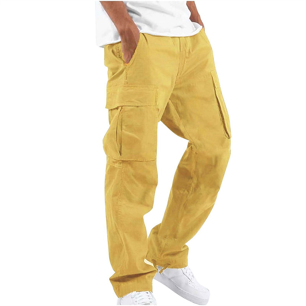 Per uomo Pantaloni cargo Coulisse sulle gambe Tinta unica Ripstop Traspirante Fine settimana Abbigliamento di strada Classico Informale Nero Giallo del 2025 a $22.99 –P11
