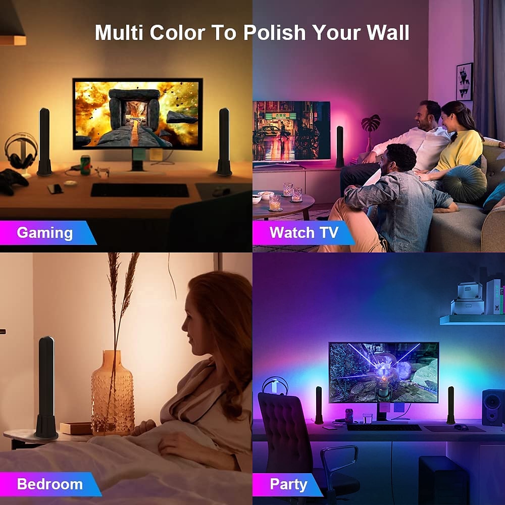 RGB светодиодная умная световая панель WiFi Bluetooth настольный фоновый атмосферный свет музыка синхронизация телевизора стенка компьютерная игровая спальня ночной свет Shustar 2025 - $43.99 –P17