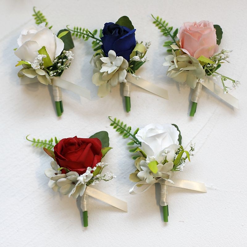 Wedding wrist flowers Boutonnieres Wedding / Wedding Party Artificial Flower Modern Contemporary 2024 - $9.49 –P1