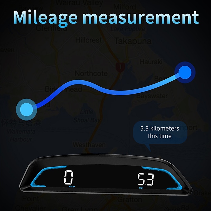 2025年 デジタル gps 速度計 ユニバーサル ヘッドセット車 5.5 インチ大型液晶ディスプレイ hud mph 速度疲労運転アラート すべての車両の速度超過警告トリップ メーター  コレクション – $71.99 –P14