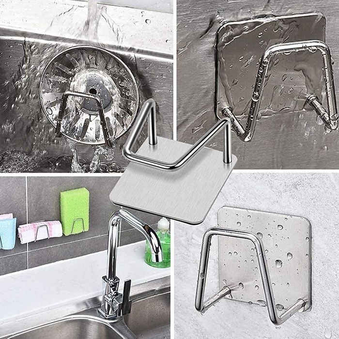 Estante de esponja para fregadero 304, estante de almacenamiento de drenaje, estante de almacenamiento de acero inoxidable para cocina, soporte organizador de trapo de bola, estante de almacenamiento 2025 - $5.99 –P6