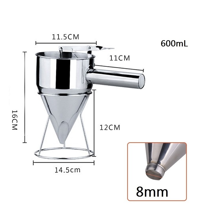 imbuto a pistone in acciaio inox con supporto imbuto dosatore panna per cupcake al cioccolato strumento palline di polpo utensili da cucina del 2025 a $29.99 –P6