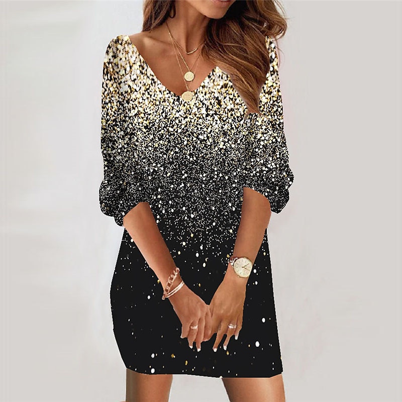 Mujer Mini vestido Vestido sudadera Vestido informal vestido semiformal Mini vestido Vacaciones Clásico Moderno Exterior Vacaciones Diario Holgado Gradiente de Color A lunares Impresión de mármol 2025 - $29.99 –P1