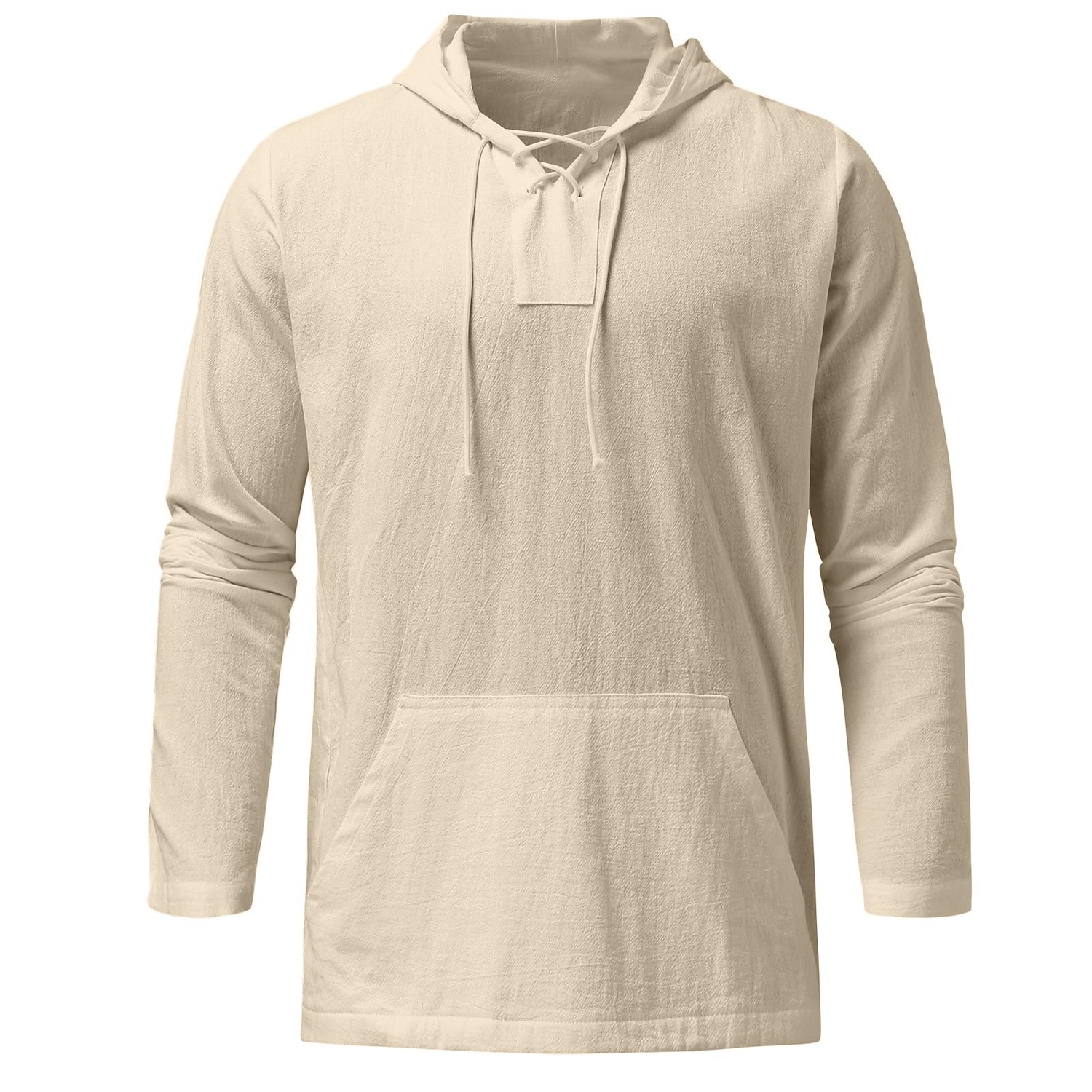 Herren Hemd Sommerhemd Strandhemd Feste Farbe Strasse Casual Schwarz Weiß Blau Khaki Langarm Mit Kapuze Sommer Bekleidung 2025 - $28.99 –P4