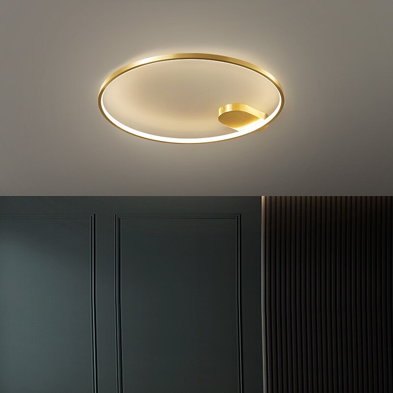 40 cm tre colori dimmerabile plafoniera da incasso plafoniera a led in rame plafoniera moderna rotonda plafoniera paralume in acrilico lampada da soffitto per soggiorno corridoio del 2025 a $237.59 –P2