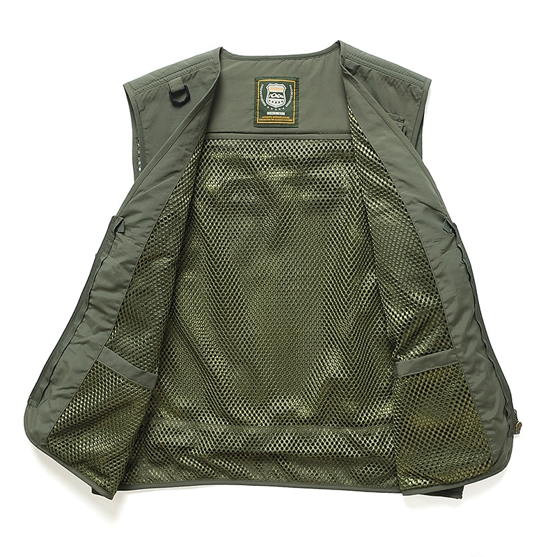 Herr Väst Gilet Fiskeväst Vandringsväst Ärmlös väst Gilet Jacka Utomhus Gata Helgdag Dagliga kläder Streetwear Elegant och modernt Sommar Vår Ficka Polyester Andningsfunktion Snabb tork Ren färg 2026 - $39.99 –P13