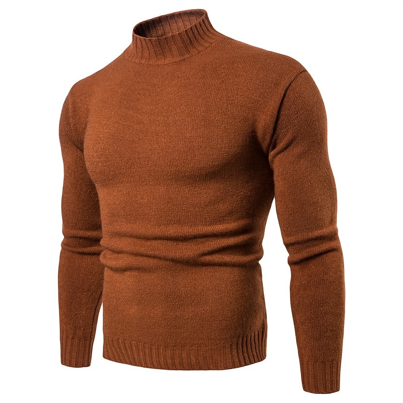 Férfi Pulóver Pulóver pulóver Garbó Bordázott Kötött Kötött Tömör szín Állógallér Alap Alkalmi Napi Szabadság Ruházat Tél Ősz Fekete Katonai zöld M L XL 2025 - $26.99 –P9