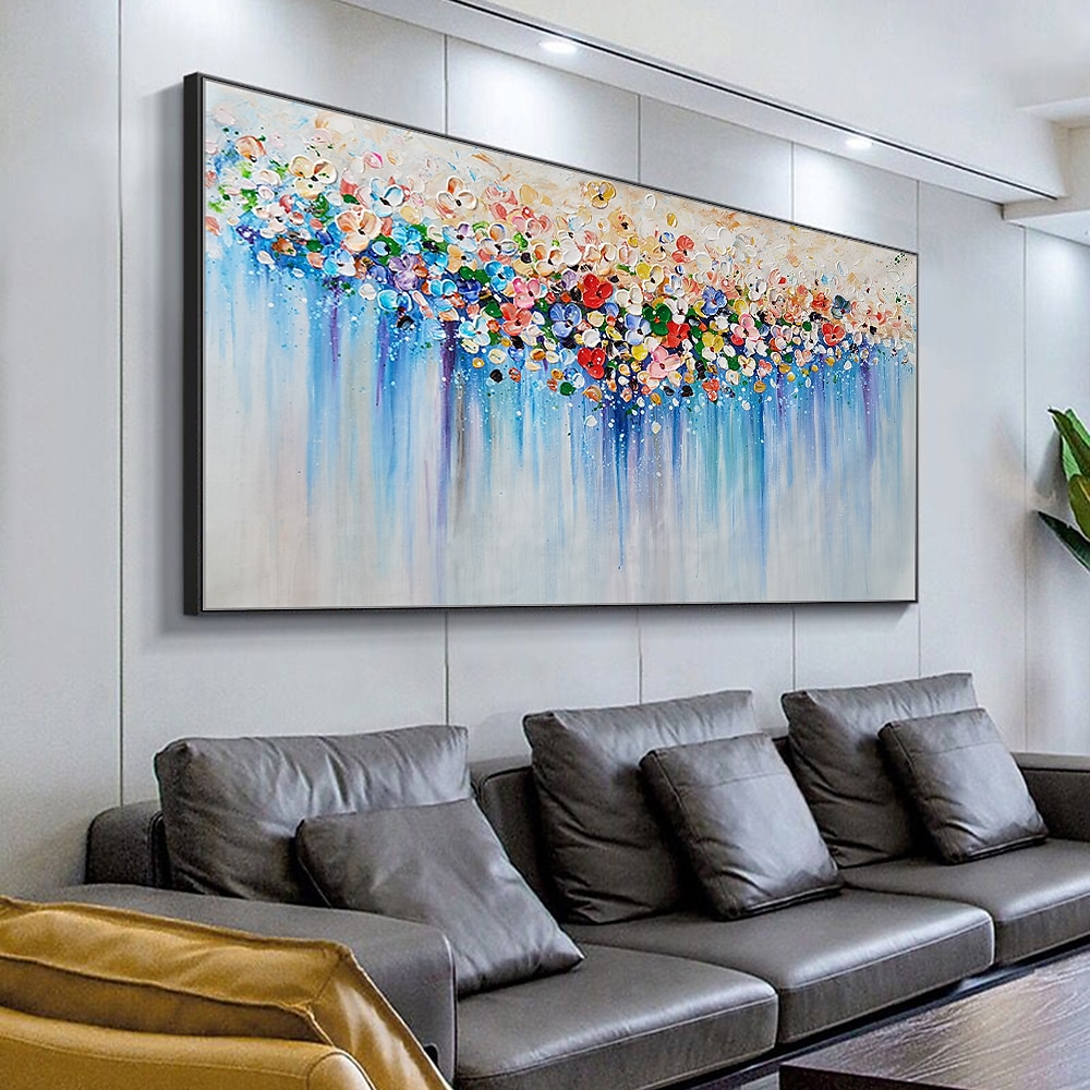 Mintura hecho a mano textura gruesa flores paisaje pintura al óleo sobre lienzo arte de la pared decoración cuadro abstracto moderno para la decoración del hogar enrollado sin marco pintura sin 2025 - $77.99 –P6