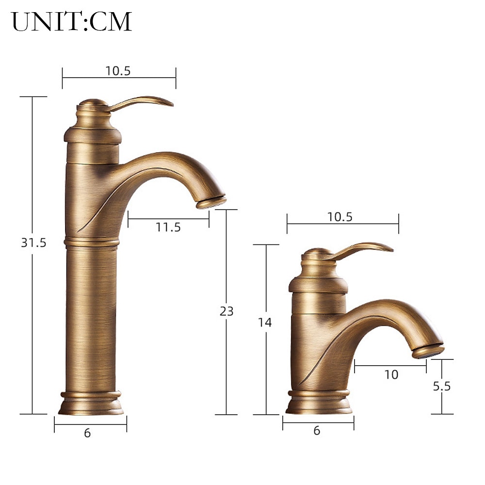 enkeltgreps baderomskran, messing ett hull foss/sentersett, messing tradisjonell baderomsvaskkran inneholder med kaldt og varmt vann 2025 - $80.99 –P3