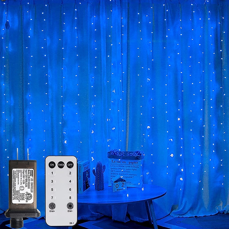2025年 屋外クリスマスウィンドウライト 3x3m-300led プラグイン 8 モードカーテンライト 9 色リモートコントロールウィンドウ壁掛けライト クリスマスの装飾のための暖かい白 rgb 寝室の結婚式のパーティーガーデン屋内 コレクション – $38.99 –P4