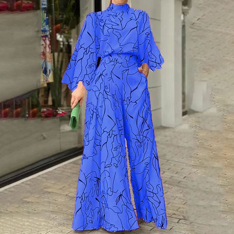 Women's Normal Jumpsuit Streetwear Floral Long Sleeve Stand Collar Pocket Print Daily Holiday Regular Fit Black White Pink Fall 2025 - $35.99 –P2