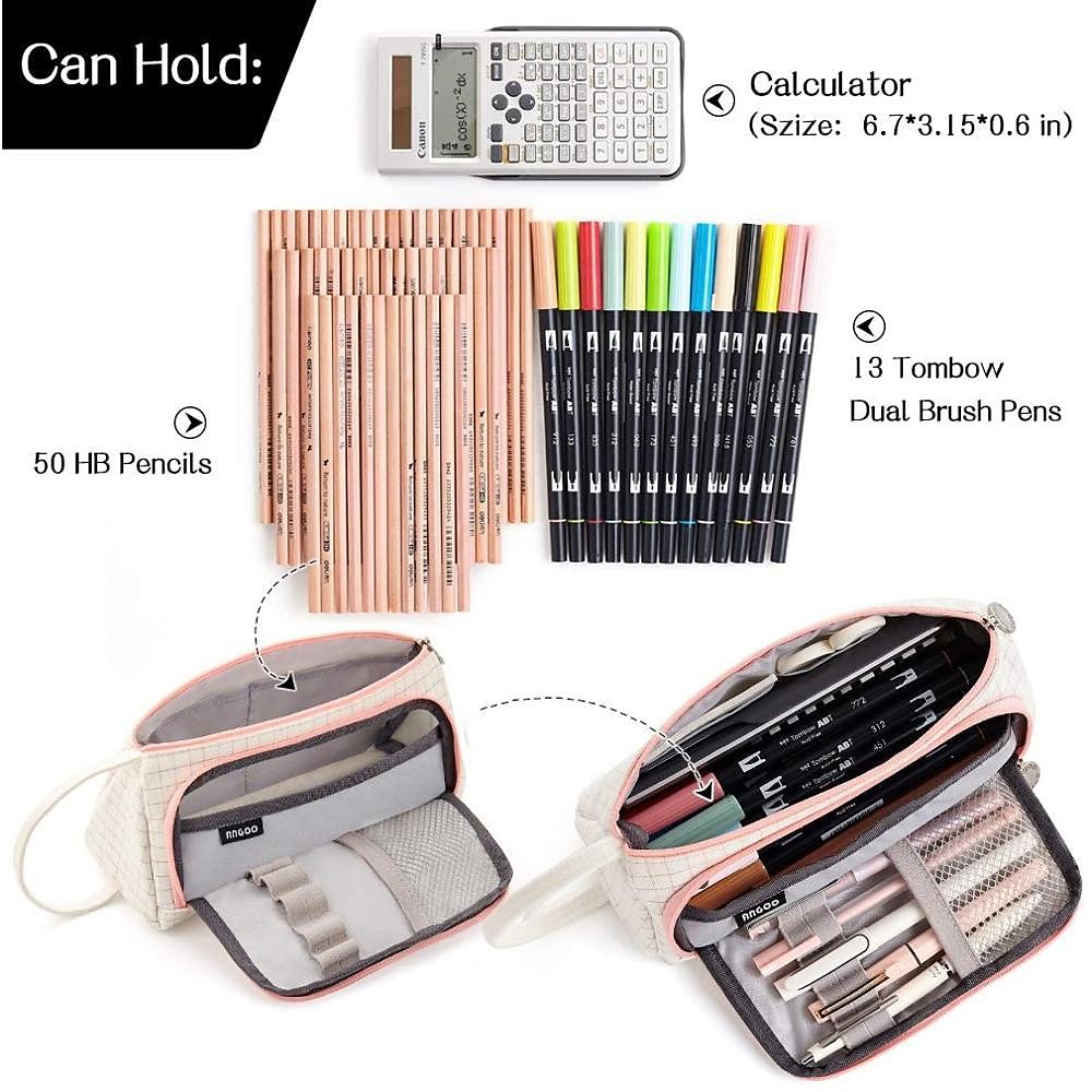 Pencil Case Pen Pouch Marker Bag Wear-Resistant Multifunction With Zipper Canvas for School Office Student 2025 - $20.99 –P2