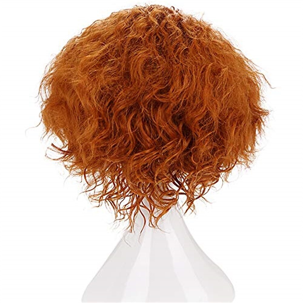 parrucche arancioni corte e ricce disordinate da cappellaio matto, unisex, resistenti al calore, per cosplay, feste di carnevale, parrucche di Holloween del 2025 a $18.49 –P13