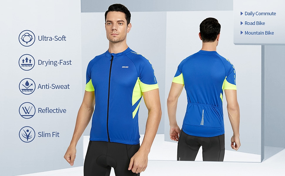 Men's Cycling Jersey Solid Color Short Sleeve Bike Jersey with 3 Rear Pockets Mountain Bike MTB Road Bike Cycling Breathability Reflective Strips Back Pocket Ultra Light Fabric Sports Dark Grey White 2026 - $28.99 –P1