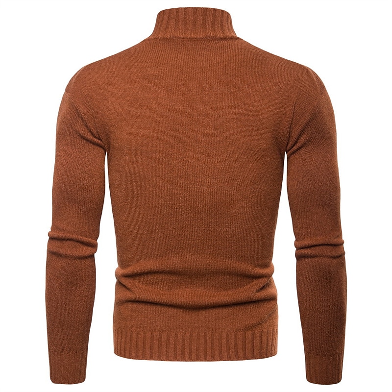 Férfi Pulóver Pulóver pulóver Garbó Bordázott Kötött Kötött Tömör szín Állógallér Alap Alkalmi Napi Szabadság Ruházat Tél Ősz Fekete Katonai zöld M L XL 2025 - $26.99 –P11