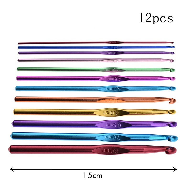 100 Uds ganchos de ganchillo de aluminio tejido artesanal suéter juego de agujas de coser 2025 - $10.99 –P4