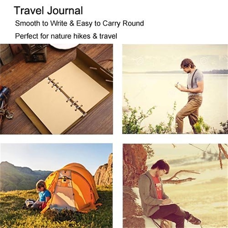 Travel Journal Notebooks Vintage PU Leather Note Book Quality Paper No Lines Thick and Smooth to Write in A6 Refillable Notebook 7 by 5 Inches 80 Sheets, Back to School Gift 2025 - $8.99 –P7