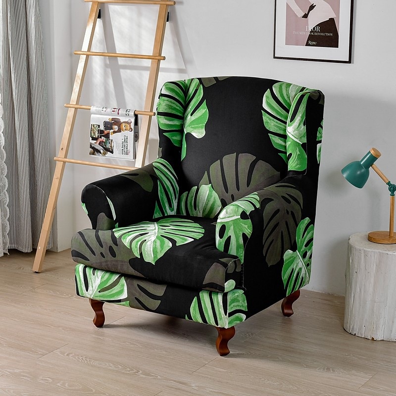 1 Set of 2 Pieces Stretch Wingback Chair Cover Floral Printed Wing Chair Slipcovers Spandex Fabric Wingback Armchair Covers with Elastic Bottom for Living Room Bedroom Decor 2025 - $47.99 –P13
