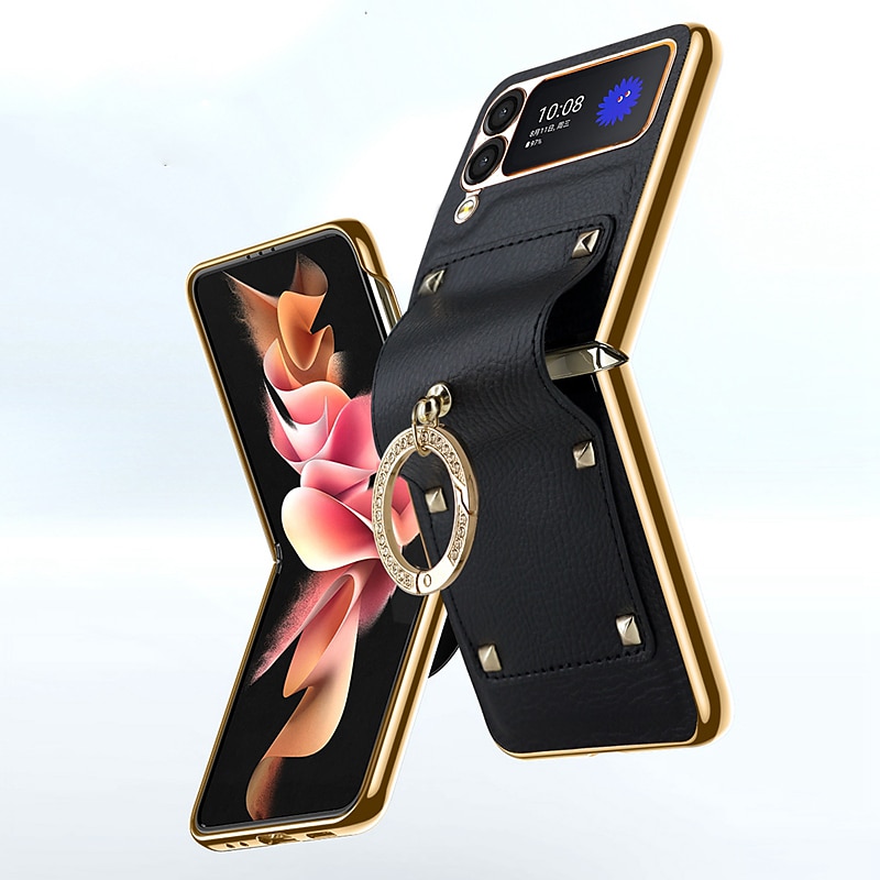 Luxury Ring Stand Case For Samsung Galaxy Z Flip 5/Flip 4/Flip 3
