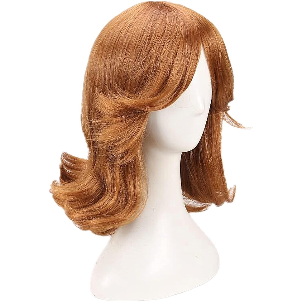 prinsesse peachwig oransje kort cosplay parykk for kvinner 60-tallet 70-tallet retro dame cosplay fest halloween parykker 2025 - $32.99 –P4