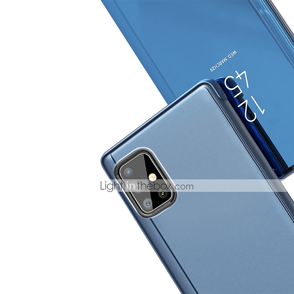 Phone Case For Samsung Galaxy S24 S23 S22 S21 S20 Ultra Plus FE A54 A34 A14 A72 A52 A42 A71 A51 A31 Note 20 Ultra 10 Plus S25 Ultra Flip with Stand Holder Mirror Auto Sleep / Wake Up Solid Colored PU 2025 - $14.99 –P8