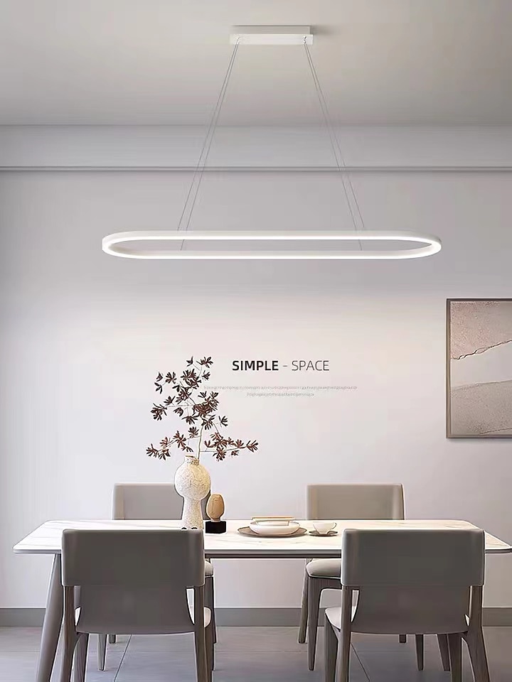 Lampada a sospensione a led 1 luce 70c/90m 40w design ovale rettangolo alluminio finiture verniciate nere lampada moderna per sala da pranzo ristorante bar 110-240v solo dimmerabile con telecomando del 2025 a $140.99 –P3