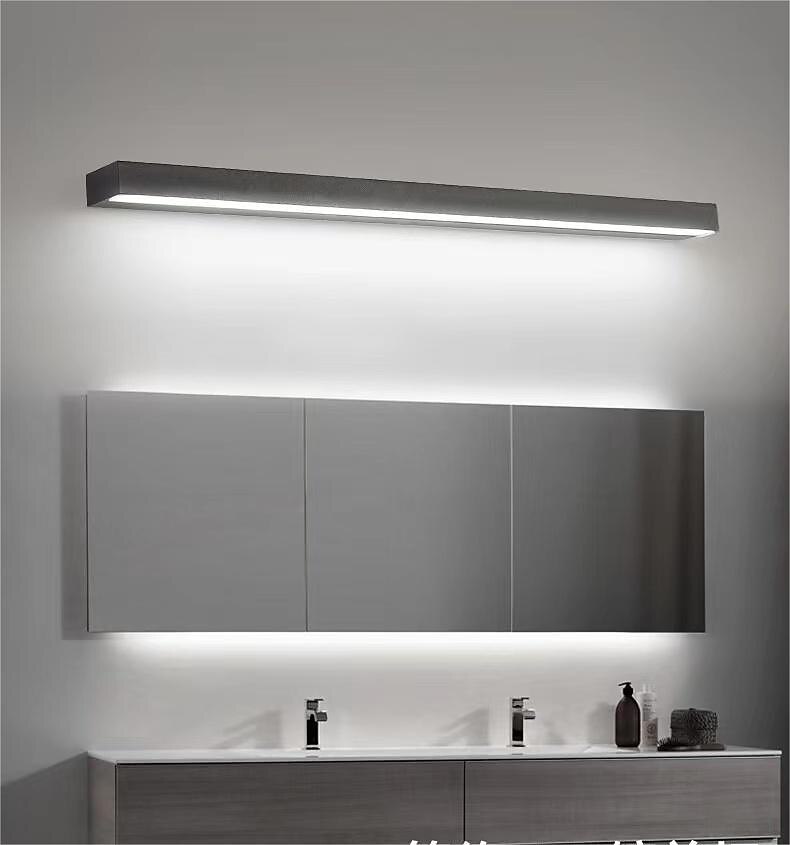 матовый светодиодный зеркальный светильник тщеславия современный черный серебристый минималистский светильник для ванной комнаты алюминиевый водонепроницаемый ip20 40 см 70 см 110-240 В 2026 - Kč1232 –P12