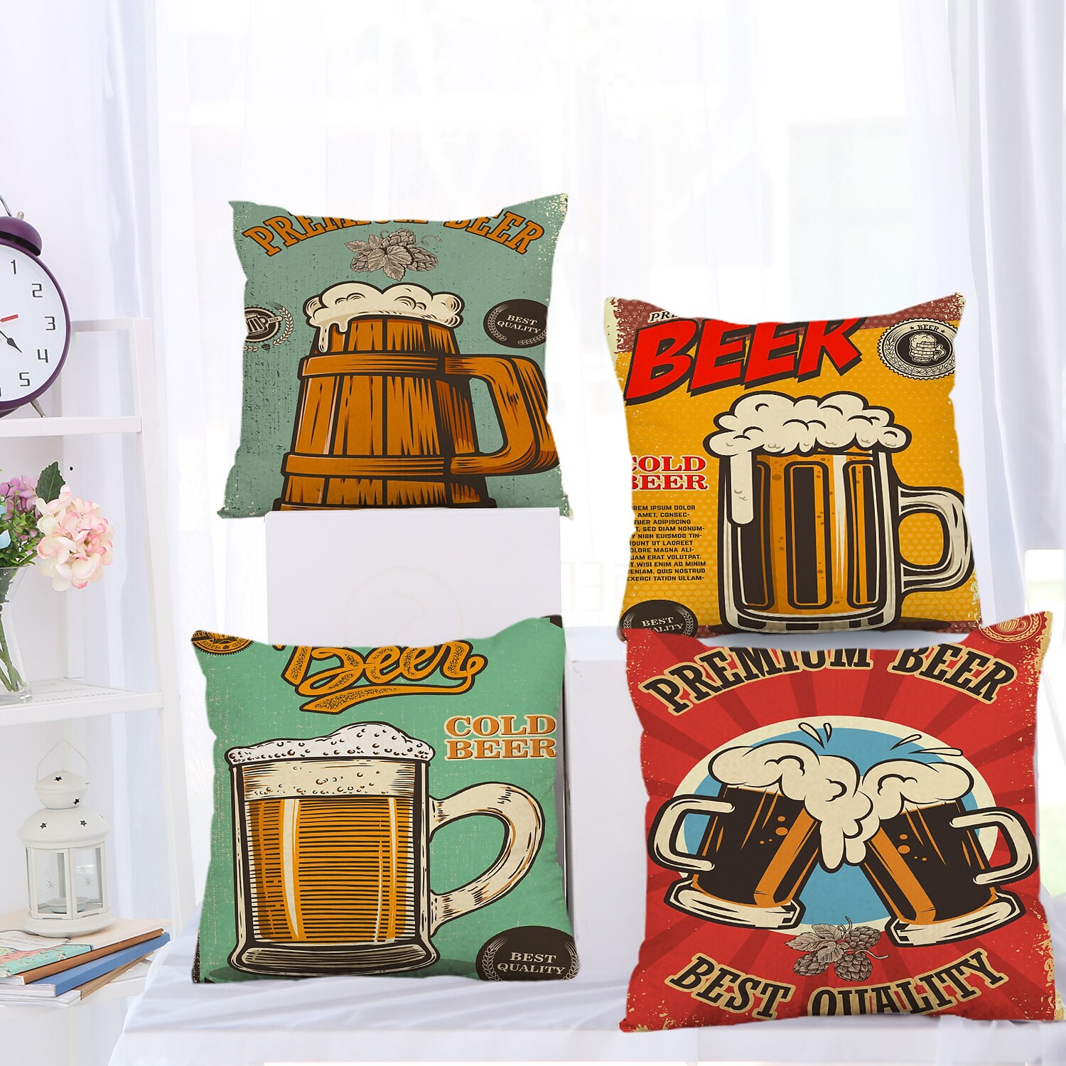 oktoberfest beer double side cushion cover 4pc soft الزخرفية مربع رمي غطاء وسادة غطاء وسادة كيس وسادة لأريكة غرفة نوم جودة عالية آلة قابل للغسل 2025 - $13.99 –P2