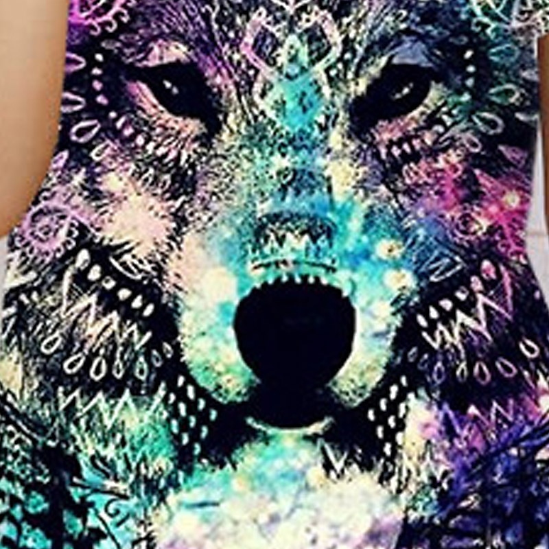 Fete 3D Animal Galaxie Lup Tricou Manșon scurt Tipărire 3D Vară Primăvară Activ Modă Drăguţ Poliester Copii 3-12 ani În aer liber Zilnic Fit regulat 2025 - $11.99 –P3