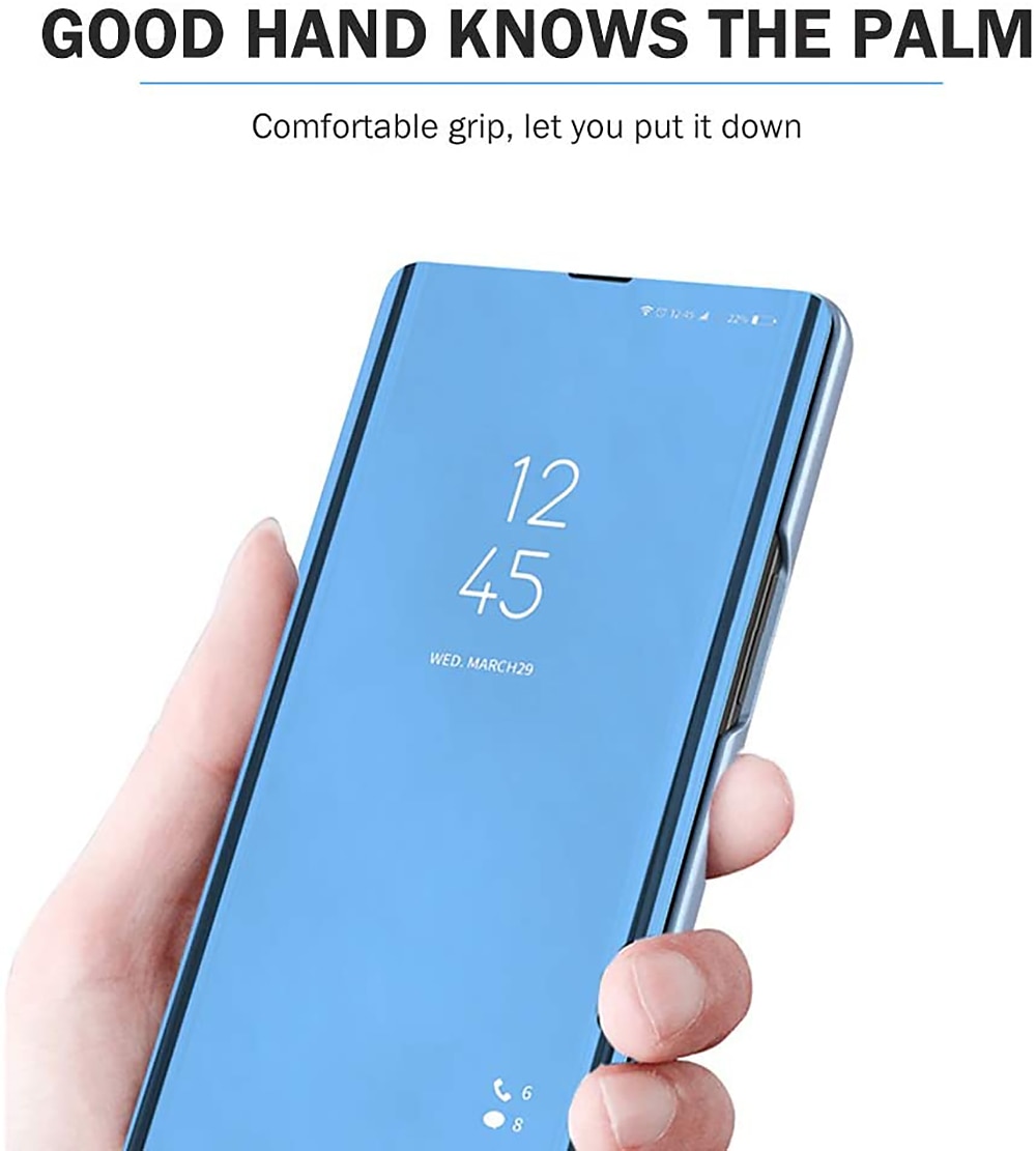 Phone Case For Samsung Galaxy S24 S23 S22 S21 S20 Ultra Plus FE A54 A34 A14 A72 A52 A42 A71 A51 A31 Note 20 Ultra 10 Plus S25 Ultra Flip with Stand Holder Mirror Auto Sleep / Wake Up Solid Colored PU 2025 - $14.99 –P10