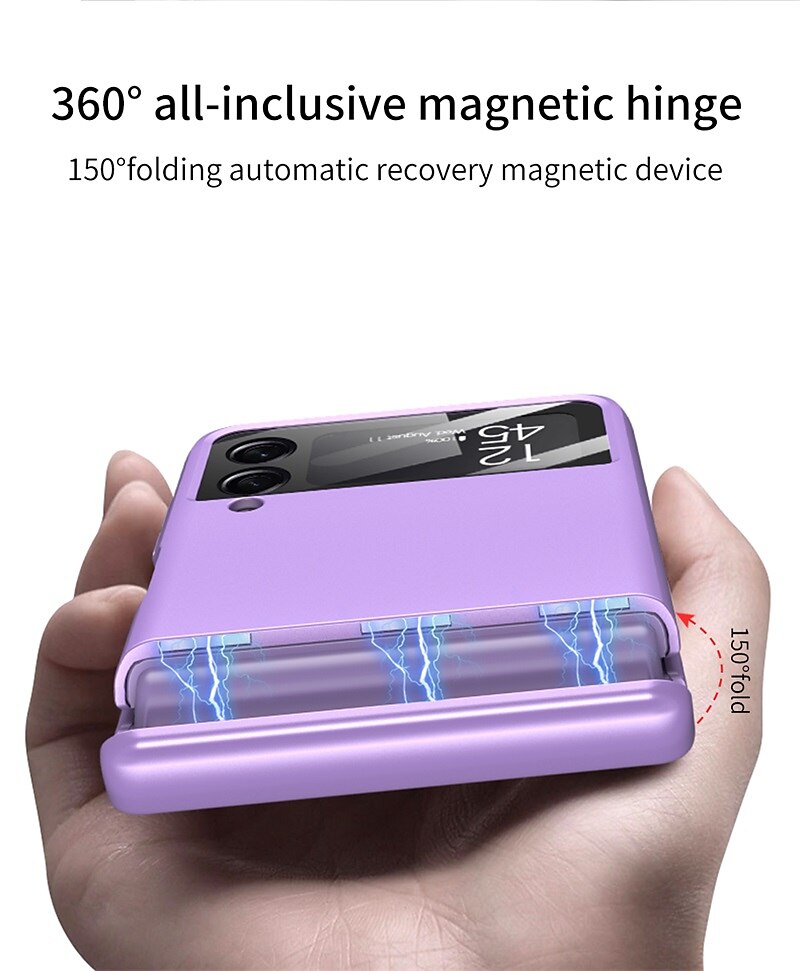 Phone Case For Samsung Galaxy Z Flip 5 Z Flip 4 3 2 Back Cover Portable Magnetic Full Body Protective Solid Colored TPU 2025 - $28.99 –P2