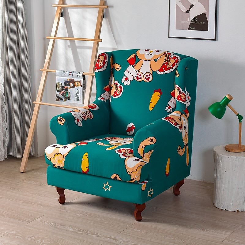 1 Set of 2 Pieces Stretch Wingback Chair Cover Floral Printed Wing Chair Slipcovers Spandex Fabric Wingback Armchair Covers with Elastic Bottom for Living Room Bedroom Decor 2025 - $47.99 –P19