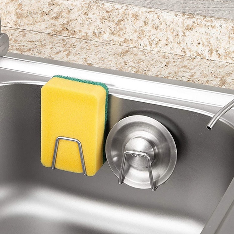 Estante de esponja para fregadero 304, estante de almacenamiento de drenaje, estante de almacenamiento de acero inoxidable para cocina, soporte organizador de trapo de bola, estante de almacenamiento 2025 - $5.99 –P2