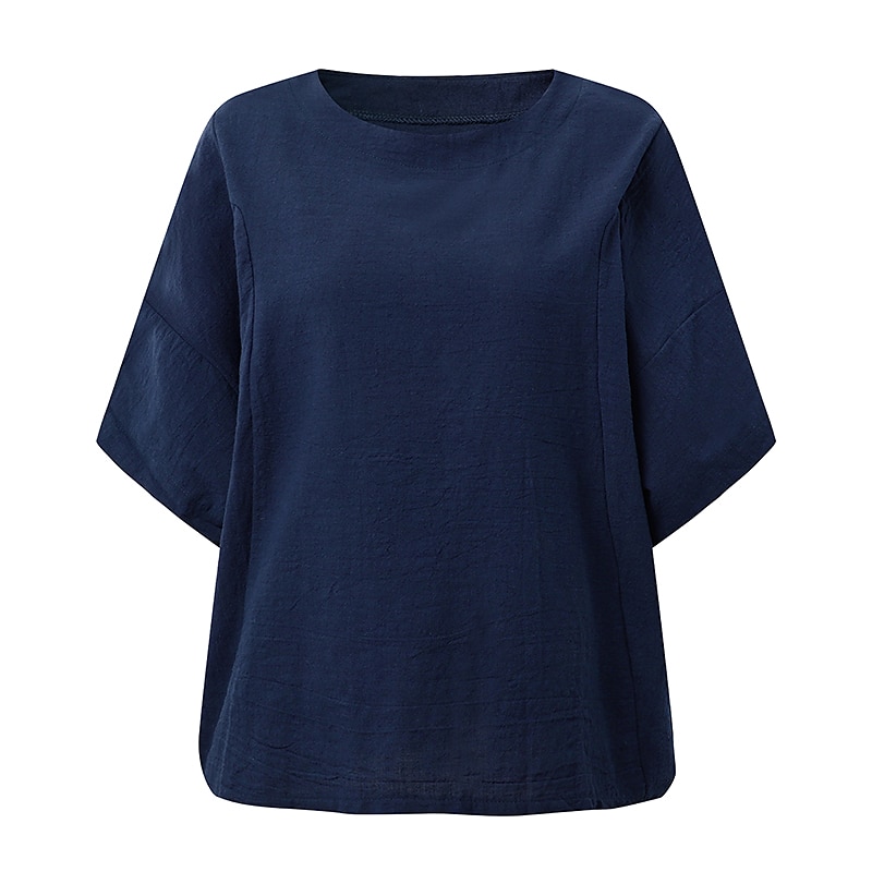 Per donna maglietta Blusa Liscio Vintage Streetwear Mezza manica Girocollo Top regolari Giornaliero Per uscire Fine settimana Nero Bianco Giallo Rosa Rosso Primavera Autunno del 2025 a $21.99 –P1