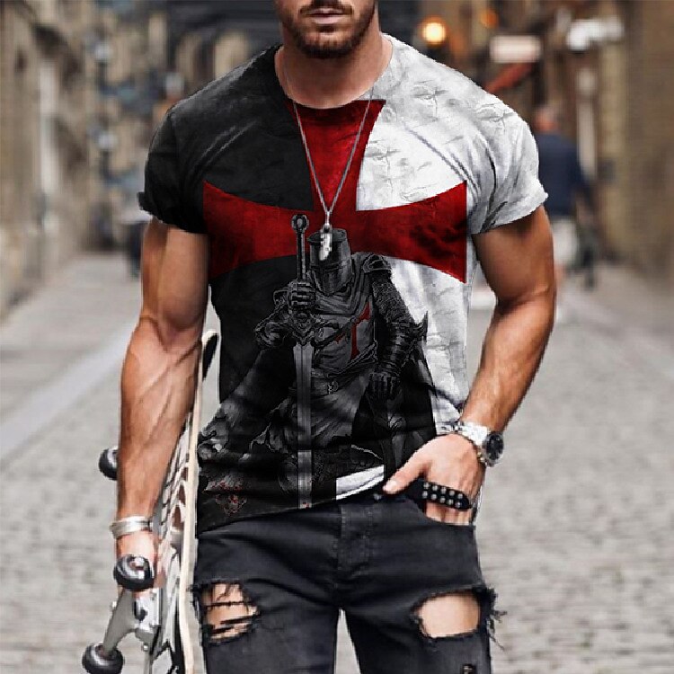 The Last Templar Crusader Knights Templar Crusader T-shirt Cartoon Manga Anime 3D Retro Graphic For Couple's Men's Women's Adults' 3D Print 2025 - $17.99 –P4