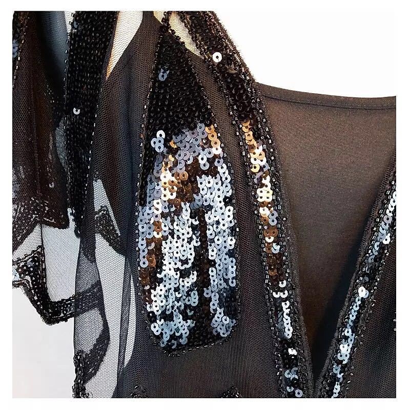 Bolero scintillante degli anni '20 scialli da donna coprispalle vintage senza maniche con paillettes per feste matrimoni e ospiti primavera estate autunno per fare colpo del 2025 a $14.99 –P2