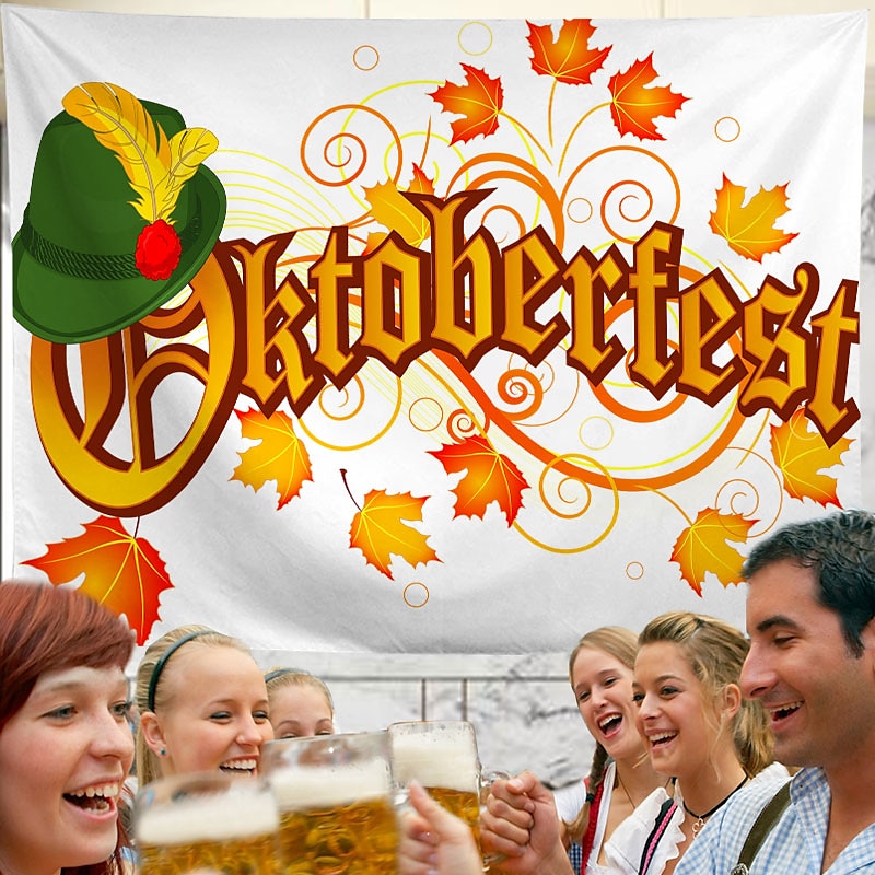 oktoberfest juhlaseinä tapetti taide sisustus huopa verho riippuva koti makuuhuone olohuone sisustus polyesteri olut saksalainen baijerilainen 2025 - $12.99 –P4