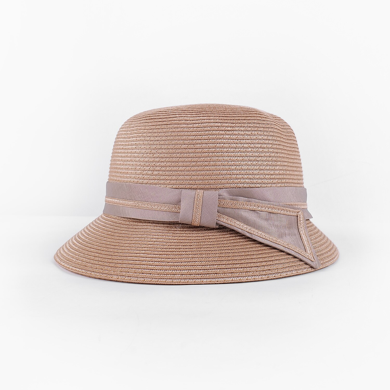 Böhmische Strand-Strohkopfbedeckung / Strohhüte mit Satinschleife lässig / Urlaubskopfbedeckung / Sonnenschutz 2025 - $22.99 –P6