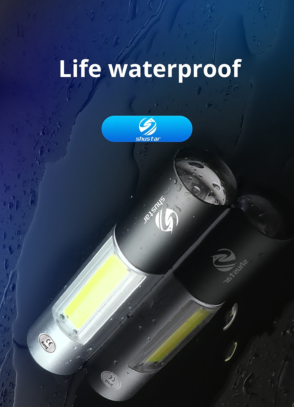 2 packs mini led-zaklamp usb oplaadbaar 3 verlichtingsmodi waterdichte zaklamp telescopische zoom stijlvol draagbaar pak voor nachtverlichting 2025 - $13.49 –P2