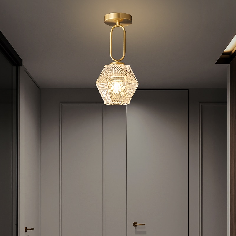 Mini lámpara de techo de montaje empotrado, cristal cerca de las luces del techo, luces de pasillo Lámparas de techo de montaje empotrado de cristal Candelabro de techo dorado (sin bombilla) 2025 - $162.99 –P2